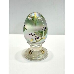 Vtg Fenton Limited Edition Hand Painted Signed Egg Miller 1266 Iridescent 1997